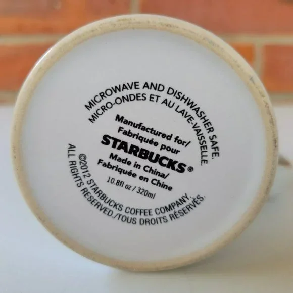 Starbucks Coffee Mug 2012 Christmas Mug Red Ornaments White Background 10.8 oz. - Picture 5 of 5